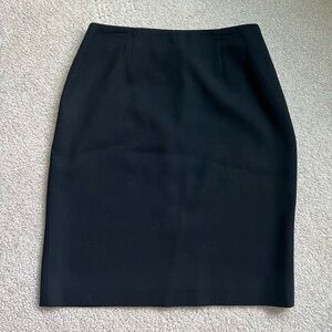 100% Wool Black Pencil Skirt